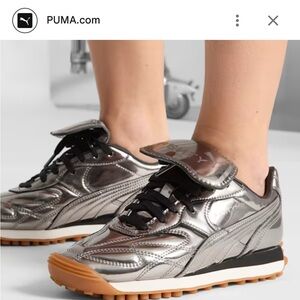 PUMA Women's Metallic Silver Sneakers